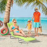 easycomfort easycomfort sdraio pieghevole reclinabile con cuscino da giardino spiaggia verde chiaro