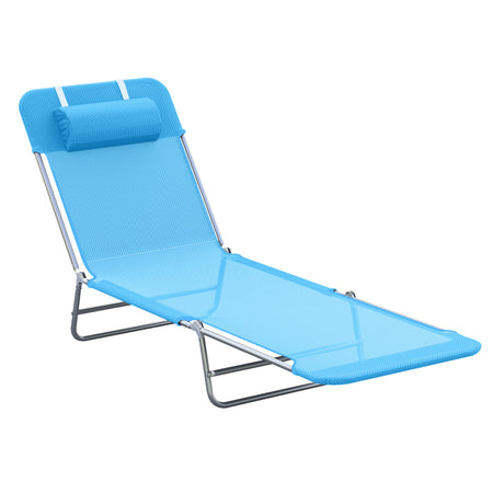 easycomfort lettino prendisole pieghevole con schienale reclinabile e cuscino 182x56x24.5cm