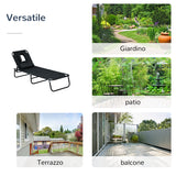 easycomfort easycomfort lettino prendisole sdraio da giardino pieghevole reclinabile con cuscino nero