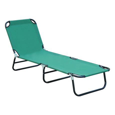 easycomfort sdraio da giardino pieghevole con schienale reclinabile su 4 posizioni 190x56x28cm verde