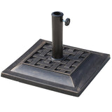 easycomfort easycomfort basamento per ombrellone da giardino in resina e acciaio in stile vintage 44x44x32cm nero e bronzo