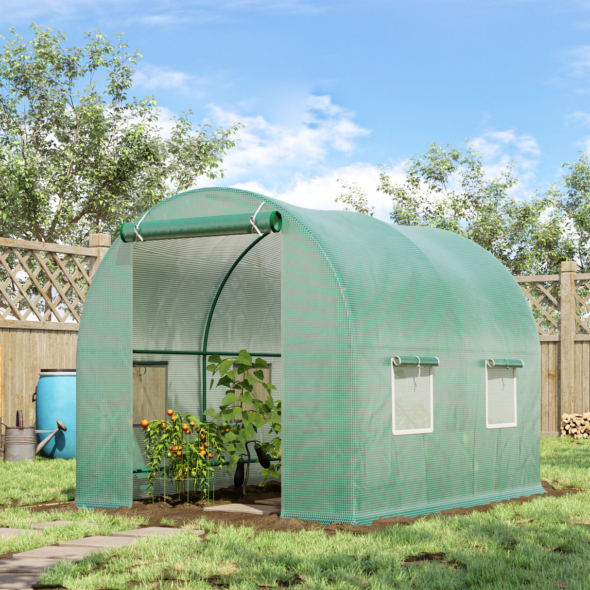 easycomfort easycomfort serra da giardino per piante a tunnel in pe 250 x 200 x 200cm