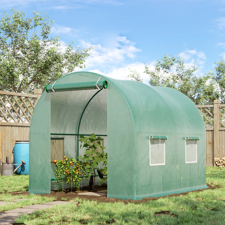 easycomfort easycomfort serra da giardino per piante a tunnel in pe 250 x 200 x 200cm