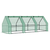 easycomfort easycomfort serra da giardino per piante con telo in pe telaio in acciaio 270x90x90cm verde