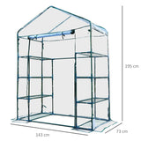 easycomfort easycomfort serra da giardino in acciaio e pvc trasparente con porta avvolgibile 143x73x195 cm verde