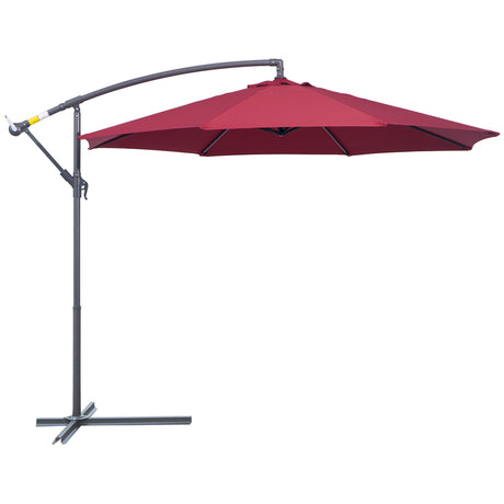 easycomfort easycomfort ombrellone parasole decentrato in metallo bordeaux 3x2.6m