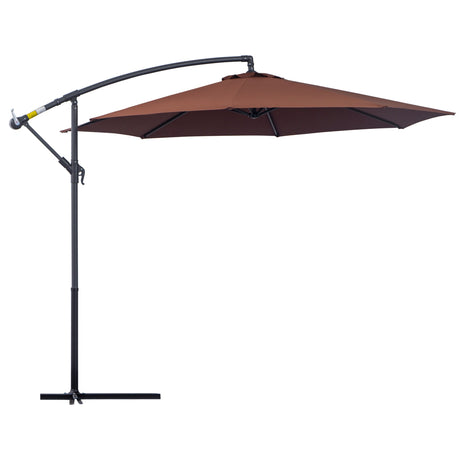 easycomfort easycomfort ombrellone parasole decentrato da giardino con angolo inclinabile in metallo e poliestere caffe 3 2.6m