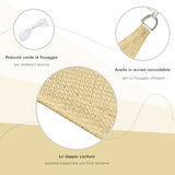 easycomfort easycomfort tenda da sole triangolare in hdpe sabbia 3x3x3m