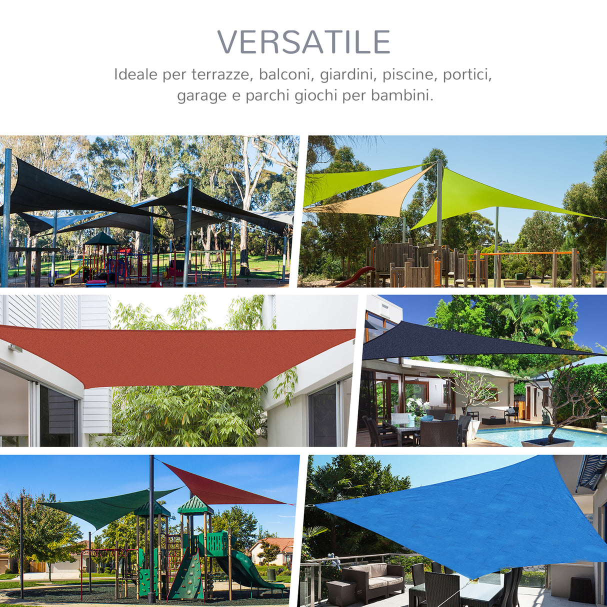 easycomfort easycomfort tenda da sole triangolare in hdpe sabbia 3x3x3m