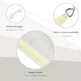 easycomfort easycomfort tenda da sole triangolare a vela bianco crema 3x3x3m