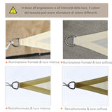 easycomfort easycomfort tenda da sole triangolare in hdpe crema 4x4x4m
