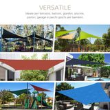 easycomfort easycomfort tenda da sole triangolare in hdpe crema 4x4x4m
