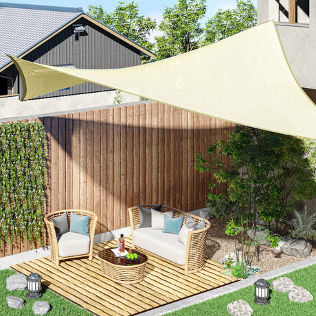 easycomfort easycomfort vela da giardino rettangolare in hdpe crema 3x4m