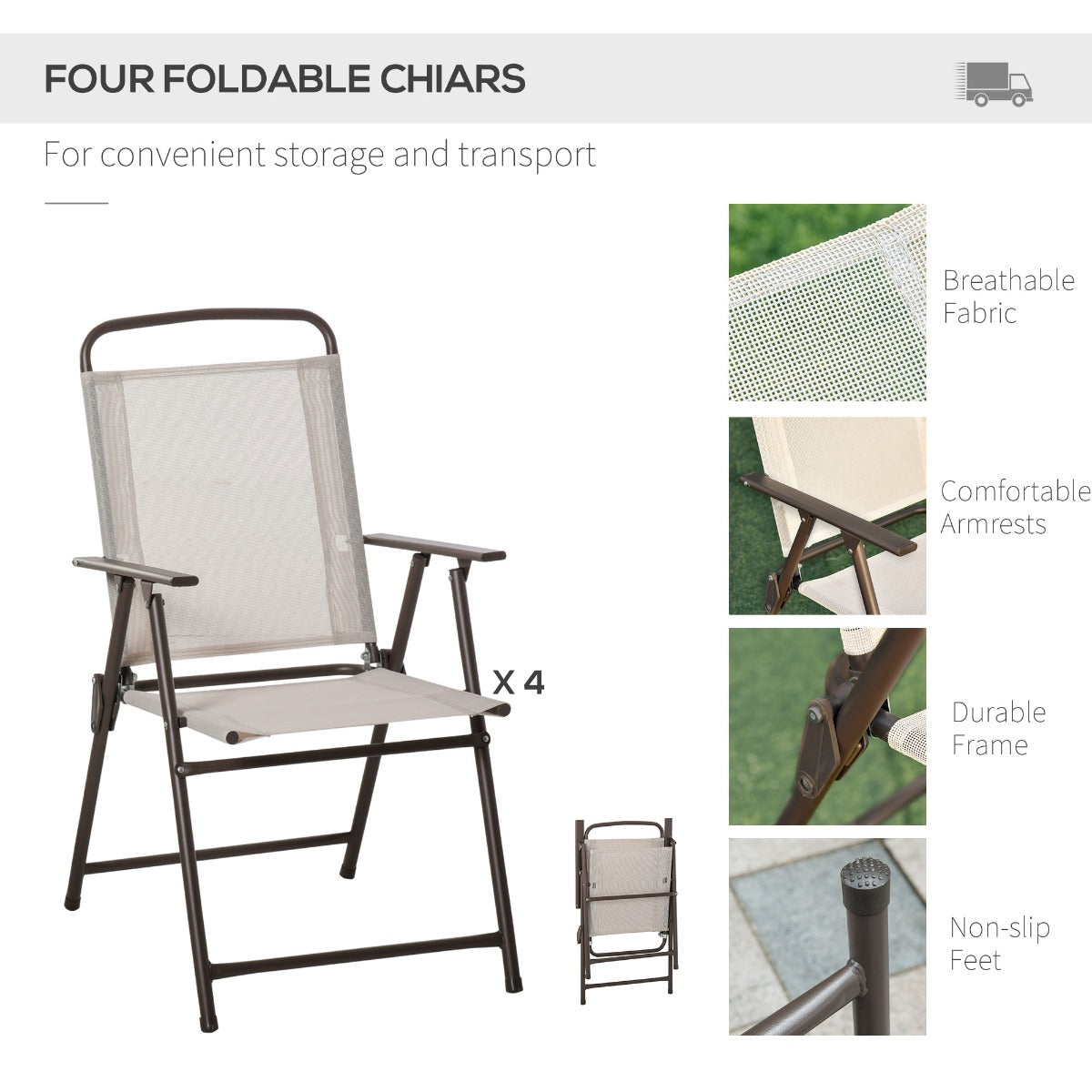 easycomfort easycomfort 6 pz set mobili da giardino in tubi dacciaio tavolo da giardino con sedie e ombrellone crema