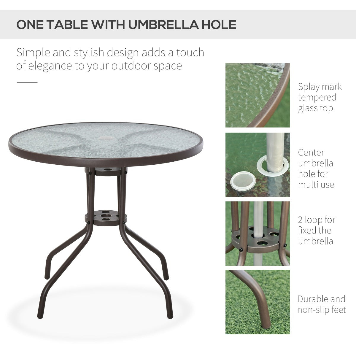 easycomfort easycomfort 6 pz set mobili da giardino in tubi dacciaio tavolo da giardino con sedie e ombrellone crema