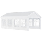 easycomfort gazebo da esterno tendone per feste telaio in acciaio impermeabile bianco 8x4x2.8m
