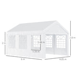 easycomfort easycomfort tendone per feste 6x4m con pareti rimovibili porte e 6 finestre bianco