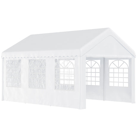 easycomfort easycomfort tendone per feste 6x4m con pareti rimovibili porte e 6 finestre bianco