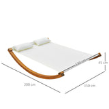 easycomfort easycomfort lettino amaca da giardino struttura in legno in cotone per 2 persone