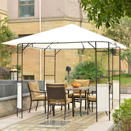 easycomfort easycomfort tendone gazebo da giardino bianco in metallo 3x3m