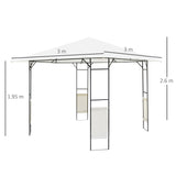 easycomfort easycomfort tendone gazebo da giardino bianco in metallo 3x3m