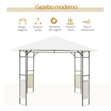 easycomfort easycomfort tendone gazebo da giardino bianco in metallo 3x3m