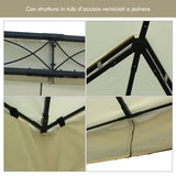 easycomfort easycomfort gazebo da giardino 3x4m in metallo con doppio tetto crema