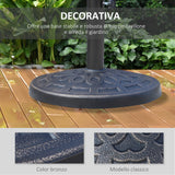 easycomfort easycomfort base per ombrellone rotonda in resina marrone 44x33cm