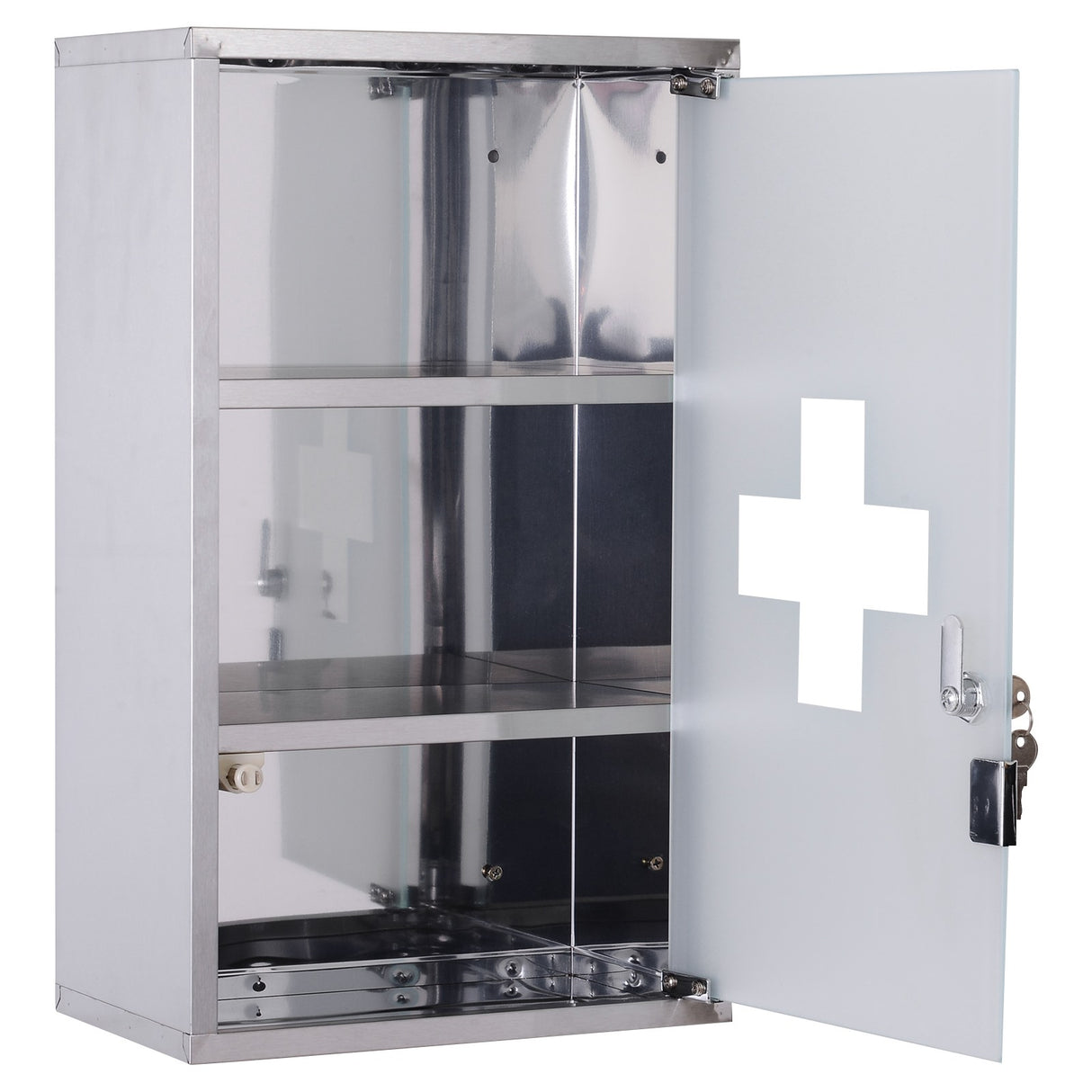 easycomfort easycomfort armadietto medicinali 50x30x18cm cassetta mobile bagno primo soccorso in acciaio inox con serratura ean 8054111845243