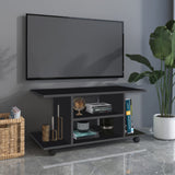 easycomfort easycomfort mobile tv moderno con ruote mobiletto tv in legno 80 40 40cm nero ean 8054144131672