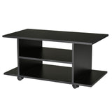 easycomfort easycomfort mobile tv moderno con ruote mobiletto tv in legno 80 40 40cm nero ean 8054144131672