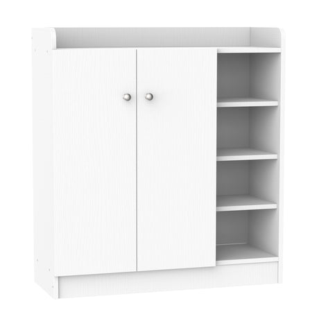 easycomfort easycomfort armadio scarpiera bianca salvaspazio e moderna in legno per 12 paia di scarpe 4 ripiani aperti 83 x 30 x 90cm bianca ean 8054111846875
