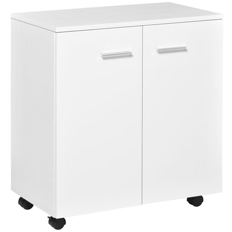 easycomfort easycomfort mobiletto in legno con ruote e 2 ante 60x35x65cm bianco ean 8054144131573