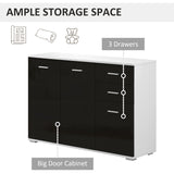 easycomfort easycomfort como mobiletto per soggiorno e camera con 3 ante e 2 cassetti nero lucido antigraffio 106 x 35 x 76 cm ean 8054111847377