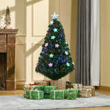 easycomfort easycomfort albero di natale artificiale 120cm a fibra ottica e 16 luci led a forma di stella