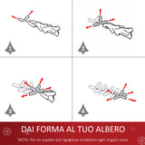 easycomfort easycomfort albero di natale 180cm con 27 luci led fibre ottiche e 230 rami albero di natale artificiale