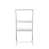 easycomfort easycomfort stendino verticale pieghevole in acciaio e plastica con 6 ruote e 3 ripiani regolabili 142x55x172 cm ean 8054144131443