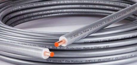 sctubes tubo rame sctubes smisol clim platinum per climatizzazione 50 metri spessore 08 mm con diametro 14 38 12