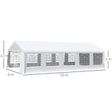 easycomfort easycomfort gazebo da giardino 10x6m con pareti rimovibili e finestre acciaio e poliestere