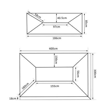 easycomfort easycomfort tetto di ricambio impermeabile per gazebo da giardino doppio tetto 3x4m