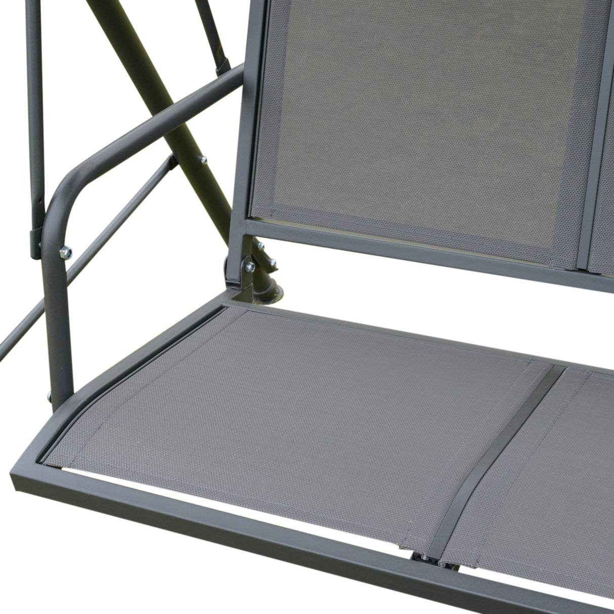 easycomfort easycomfort dondolo 3 posti con baldacchino in acciaio e tessuto poliestere grigio 178x111x155cm