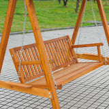 easycomfort dondolo da giardino 3 posti con baldacchino in legno 200x 130x 185cm