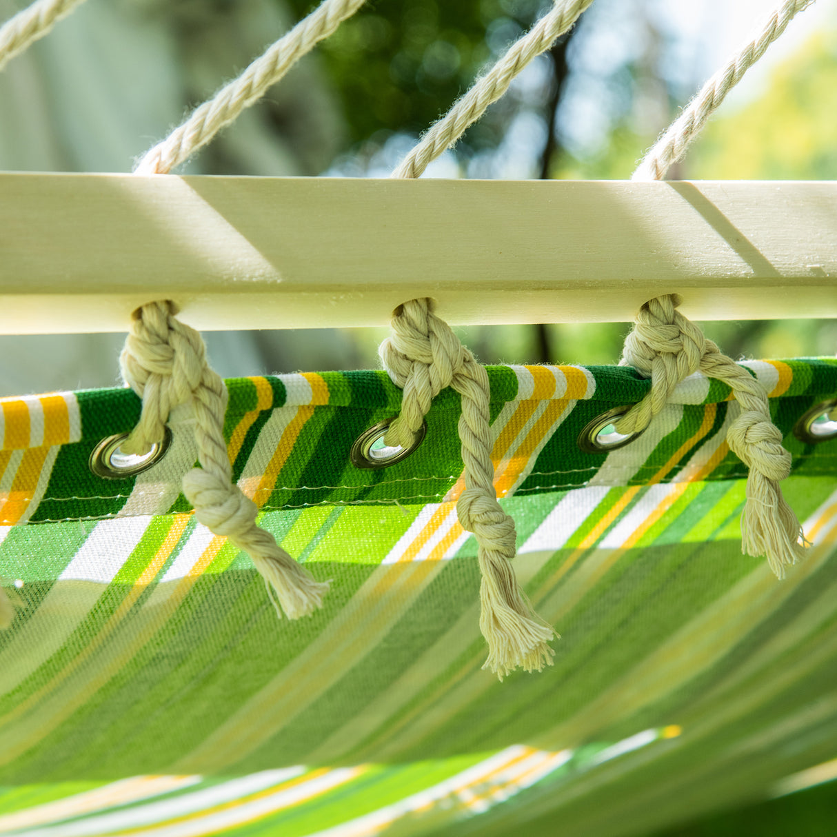 easycomfort easycomfort amaca matrimoniale in cotone a righe verde giallo e bianco con cuscino