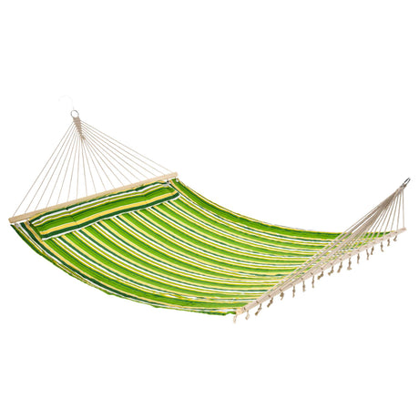 easycomfort easycomfort amaca matrimoniale in cotone a righe verde giallo e bianco con cuscino