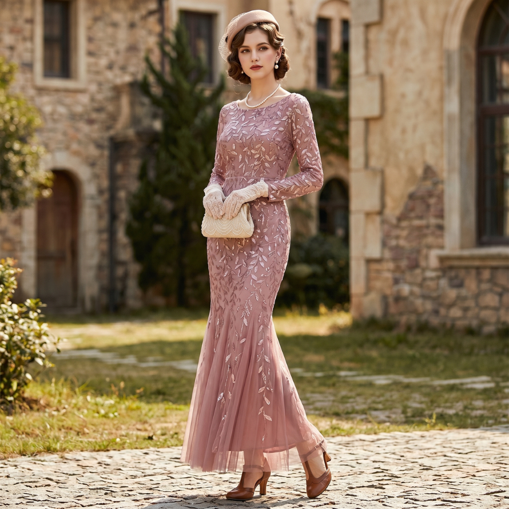 Chic Evening Dress - Gatsby Mauve