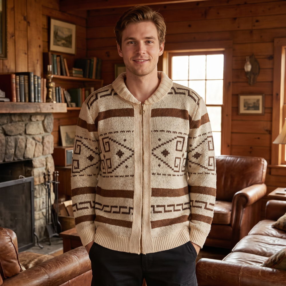 Vintage Men's Zip-Up Sweatshirt