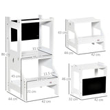 easycomfort easycomfort scala montessori 2 in 1 in mdf staccabile con sgabello lavagna inclusi per bambini 3 6 anni bianco