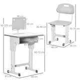 easycomfort easycomfort banco scuola con sedia ad altezza regolabile e luce per bambini 6 12 anni acciaio e mdf grigio
