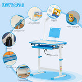 easycomfort easycomfort banco scuola con sedia per bambini 6 12 anni con altezza e inclinazione regolabile blu