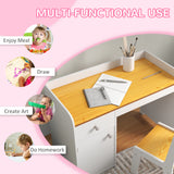 easycomfort easycomfort banco scuola e sedia per bambini da 3 6 anni con cassetto e armadietto in legno bianco